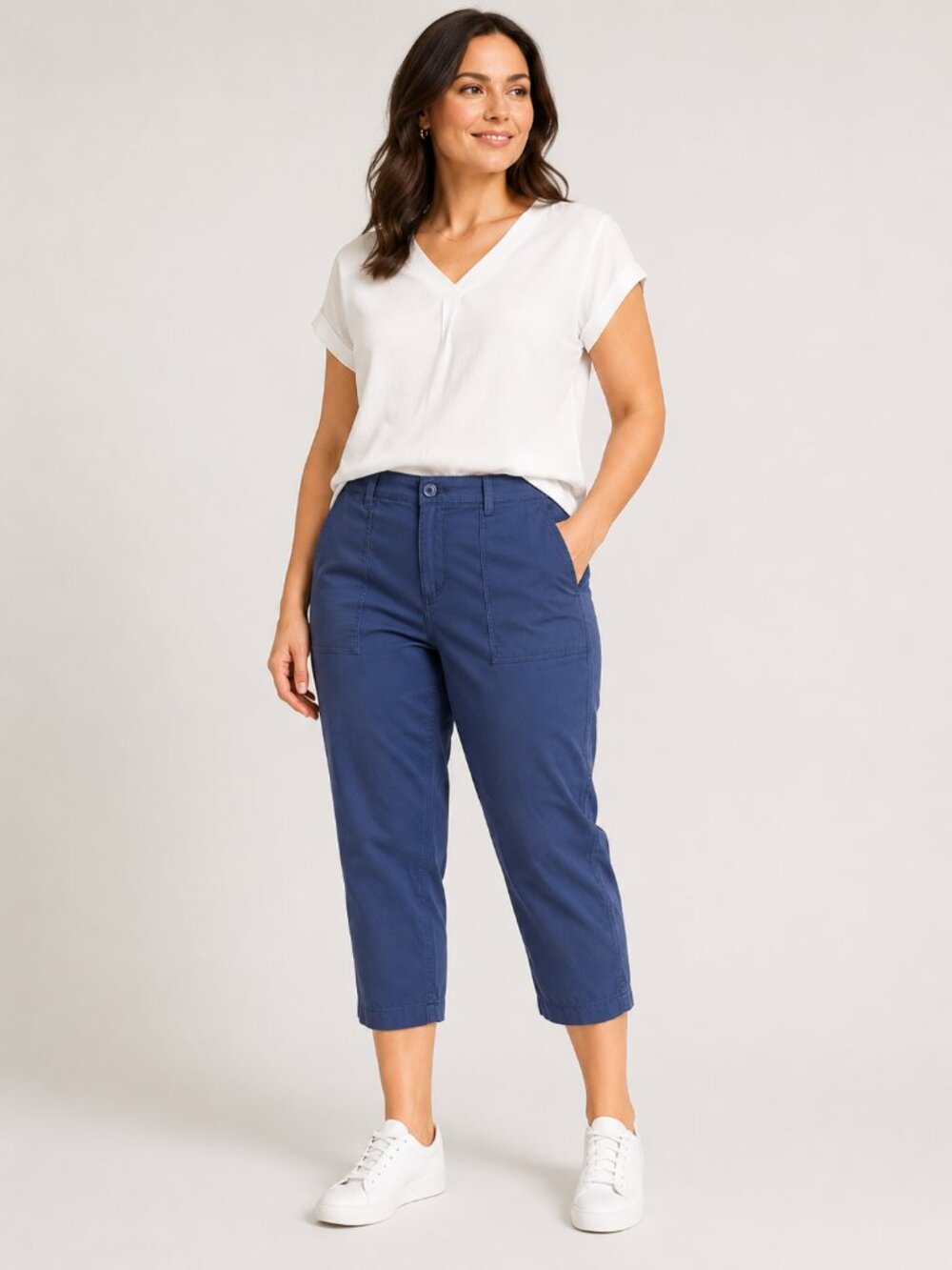 Style & Co. Utility Cropped Pants Steel Blue Size 18 Stretchy Outdoor